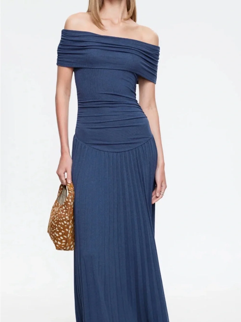 Lioness Navy Off-Shoulder Maxi Dress